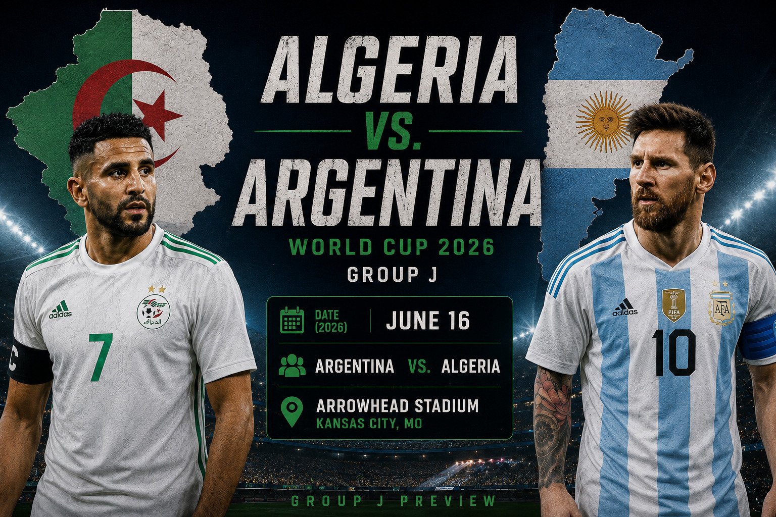 Algeria vs Argentina World Cup 2026 Group J — the clash of the defending champions vs the Fennec Foxes